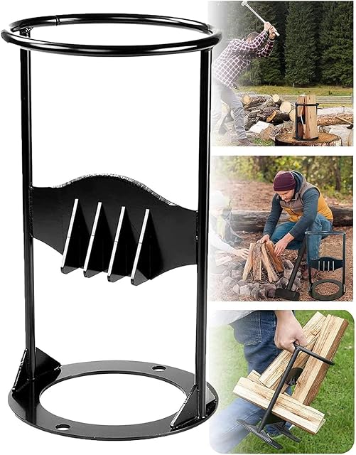 LEELLY Large Heavy Duty Wood Splitter Inertia Firewood Splitter, Ignition Manual Cast Iron Wood Splitter, Fast Firewood Splitting The Safest Way To Split Firewood for the Elderly and Children,Black