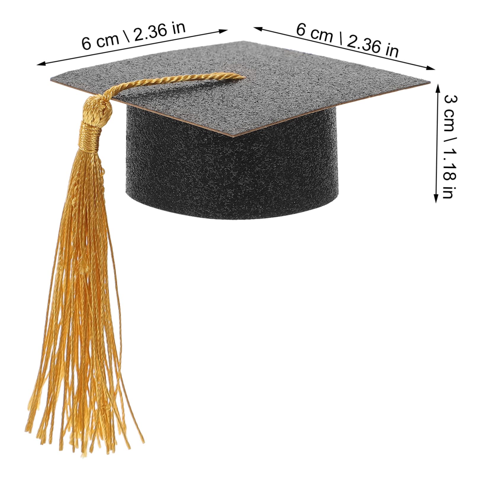 20 piezas de sombrero de doctor decoración, tapa de graduación, mini sombrero de graduación, decoraciones, vasos, sombreros, tapas de graduación para tazas, tapa de graduación, tapa de cáliz,