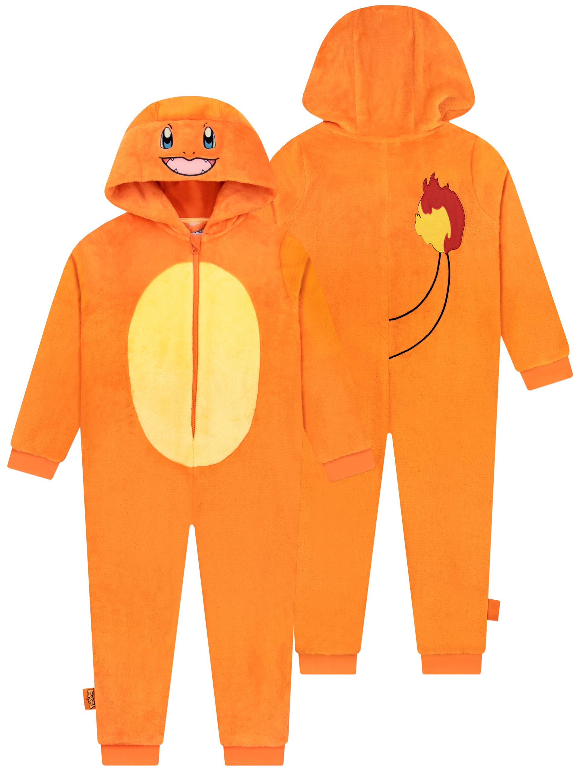 Pokémon Boys Orange Pokemon Onesie, Charmander Onesie For Charmander Kids Pjs, Fleece Kids Onesies, Fleece Pyjamas, 12-13 Years