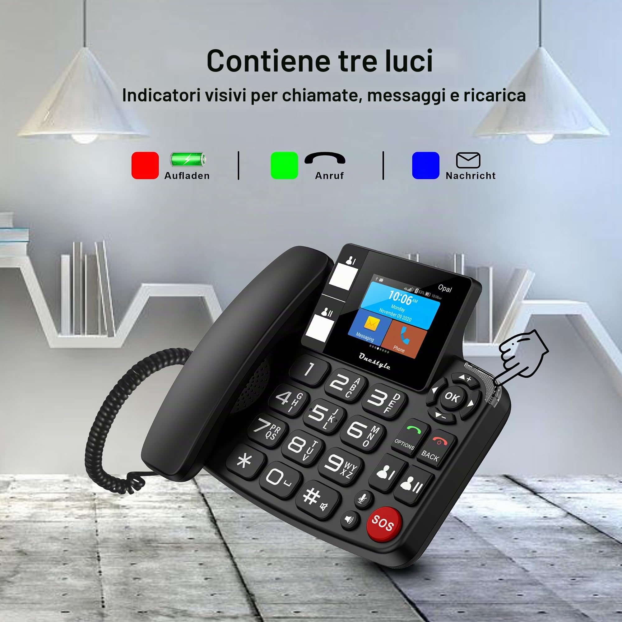 Onestyle SIM Desktoptelefon Opal schwarz (UNISOC SL8521E Dual Core)