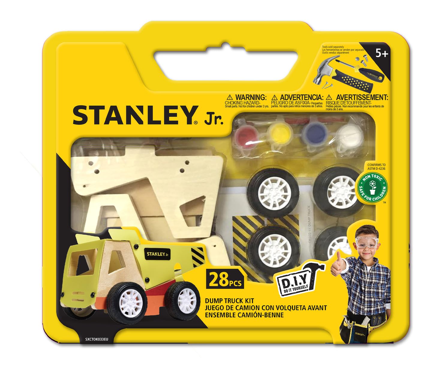Stanley Jr. Dump Truck Kit, Ages 5+, Build and Play Construction Vehicle, 28.4x25x3.4 cm, 0.28 kg