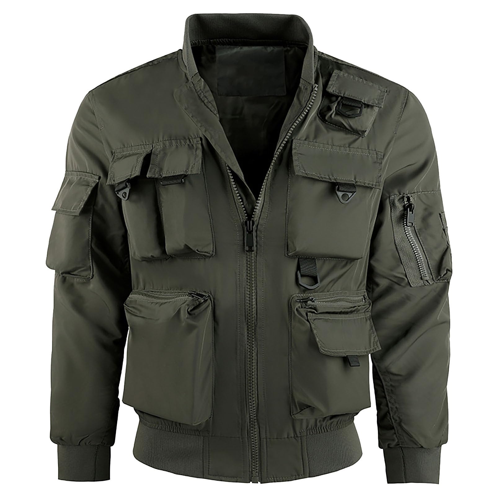Chaqueta softshell para hombre, resistente al viento, chaqueta funcional militar, con cremallera, chaqueta cortavientos, ligera, chaqueta de senderismo, chaqueta deportiva para exteriores