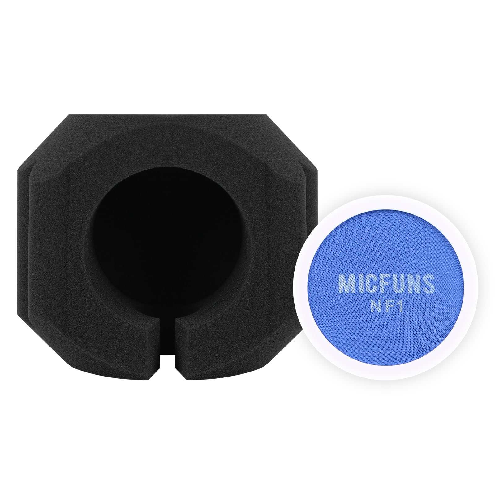 NF1 - Filtro acústico para micrófonos de 4,5 cm a 6,0 cm, espuma absorbente de sonido (azul)