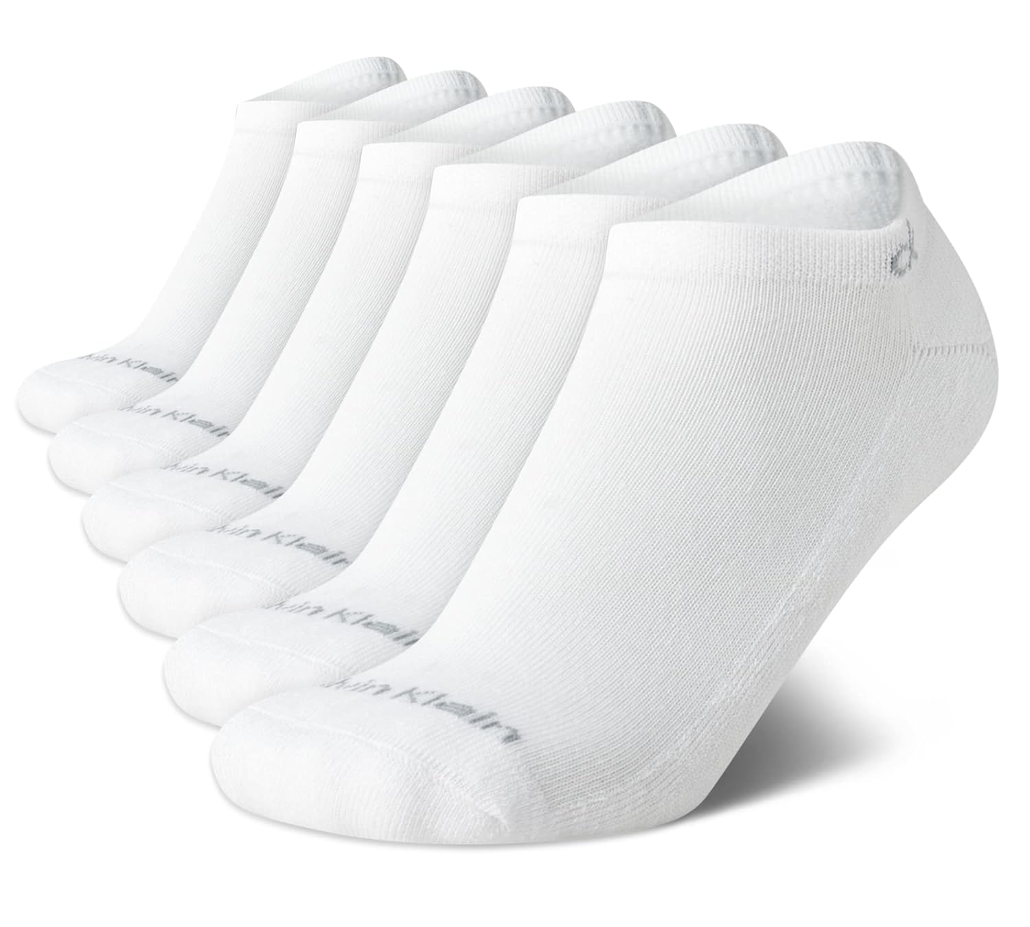 Calvin Klein Womens No Show Socks - 6 Pack Breathable Cotton Blend Athletic Performance Low Cut Running Socks