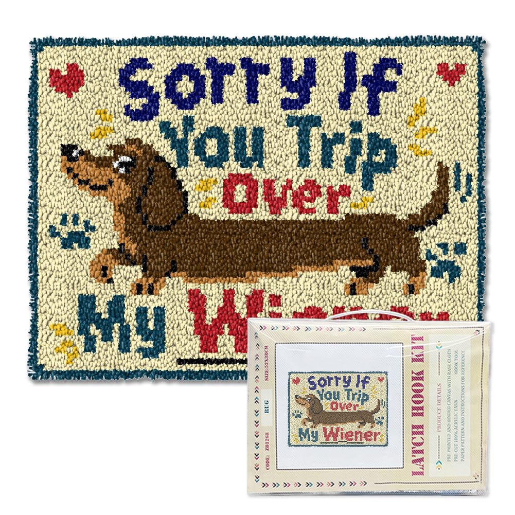 ORIGACH Divertido juego de alfombras de perro salchicha con refranes para