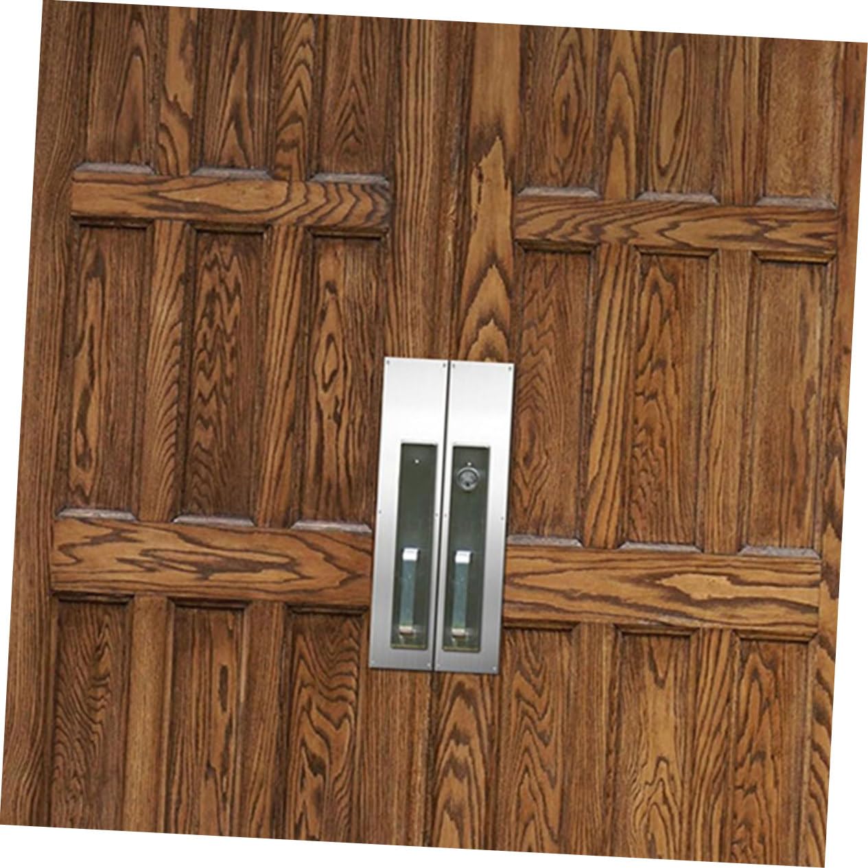 HOMSFOU 1 Juego Protector De Panel De Puerta Placa De La Puerta Tablero De Puerta Barrido De Puerta Metálica Placa De Empuje De La Puerta Portero Acero Inoxidable Placa De Refuerzo