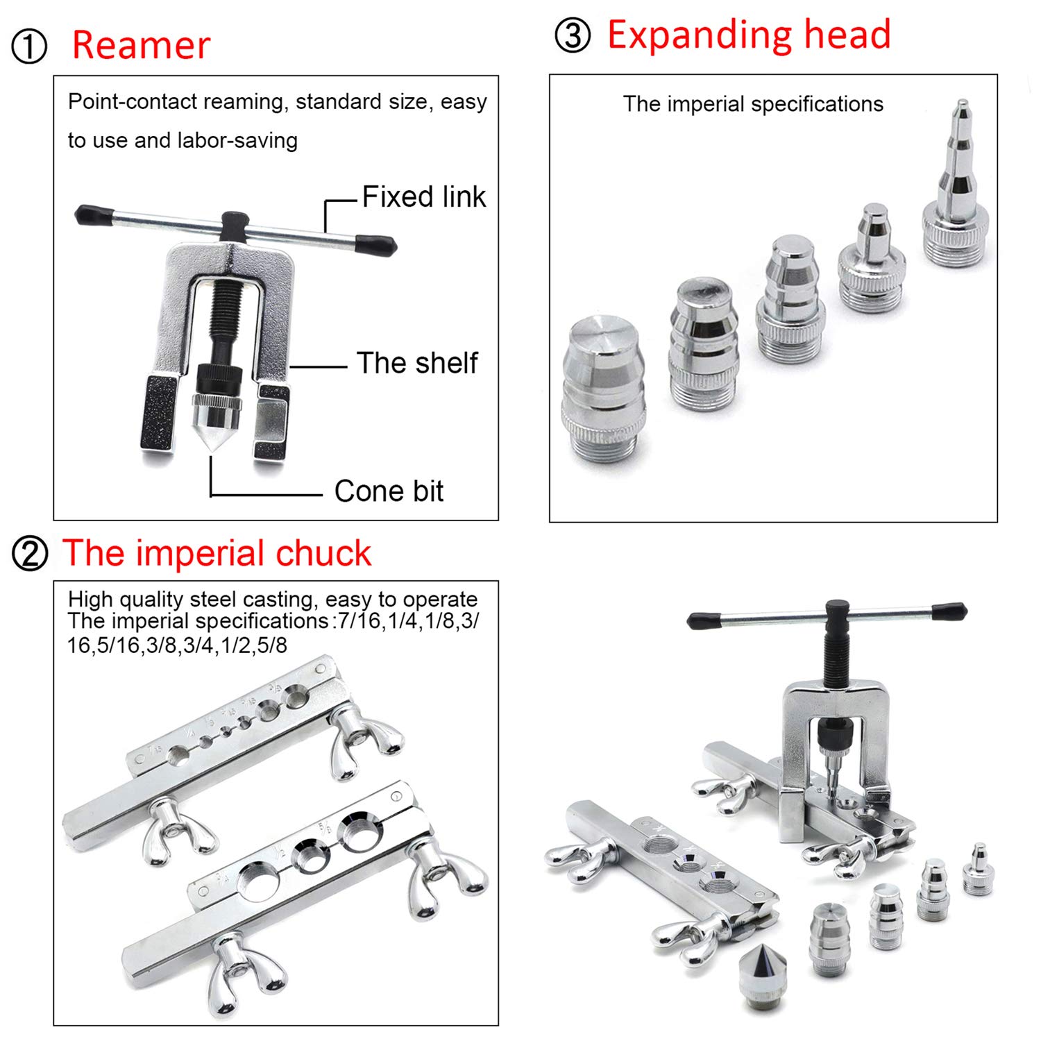 HTTMT- Blue Flaring Tool Kit Set Water Gas Automotive Plumbing O.D. Tubing Kit [P/N: ET-TOOL026-BLUE]