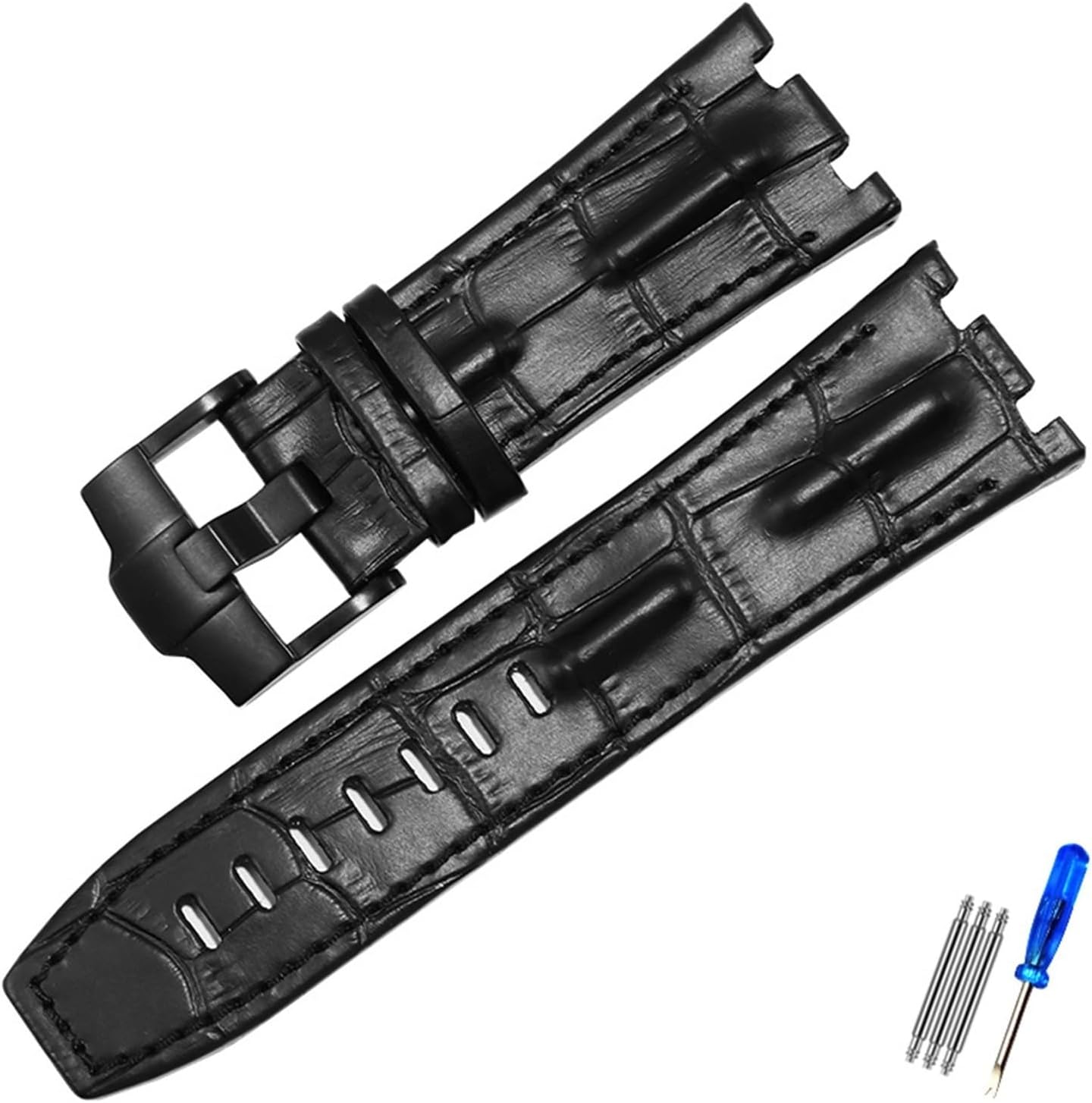 HFERHT Genuine Leather Watch Strap Compatible with AP 15703 Royal Oak Offshore Series 28mm Black Brown Blue Watchbands Accessories Men
