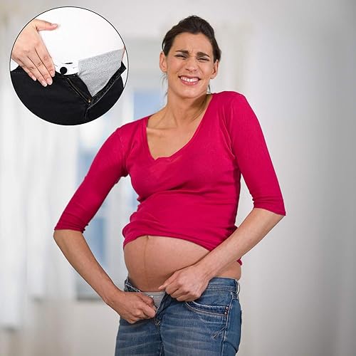 Miniatura 7 de 6 paquetes de pantalones de maternidad extensores de cintura ajustable para embarazo, extensor de cintura para embarazo, extensor de pantalones,