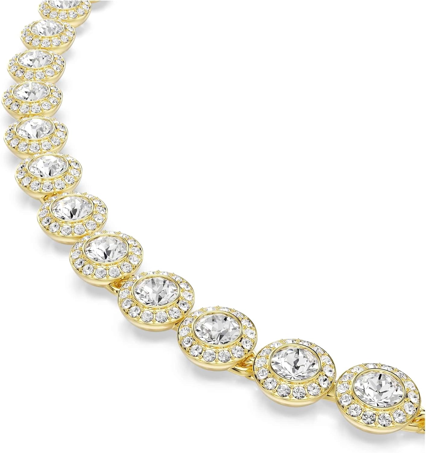 Swarovski Una Angelic set, Set (3), Round cut, Clear, Gold-tone Finish