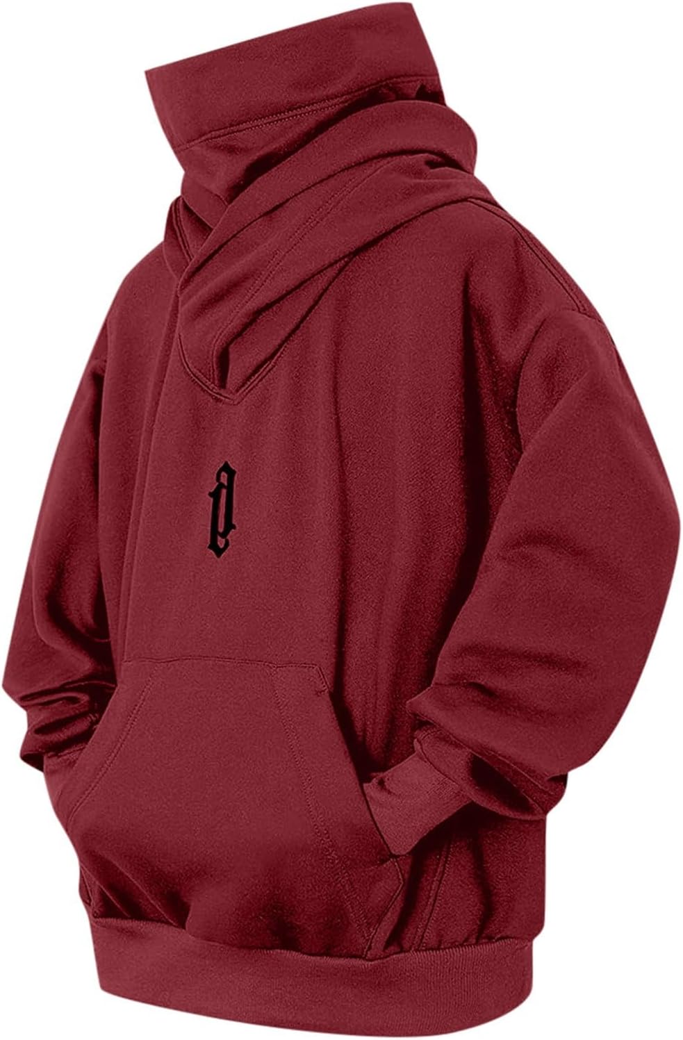 funnel neck pullover hoodie