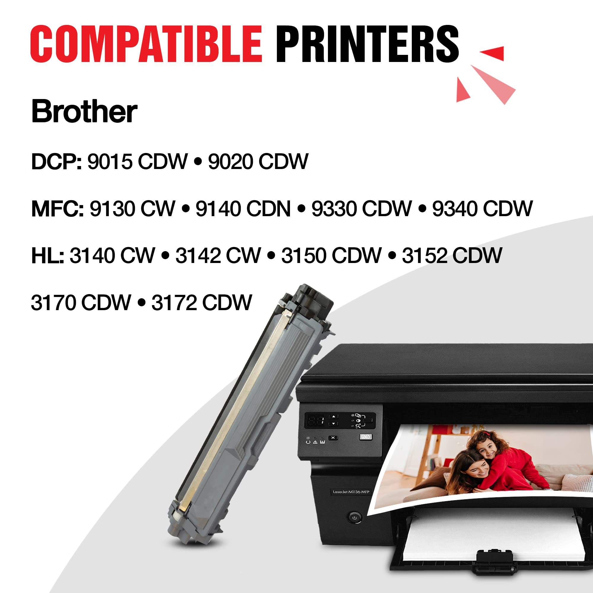 TONER EXPERTE TN241 TN245 Cartuchos de Tóner Reemplazo para Brother TN-241 TN-245 Toner Compatible para DCP-9015CDW HL-3140CW HL-3142CW MFC-9330CDW (5 Paquetes Negro Cian Magenta Amarillo)