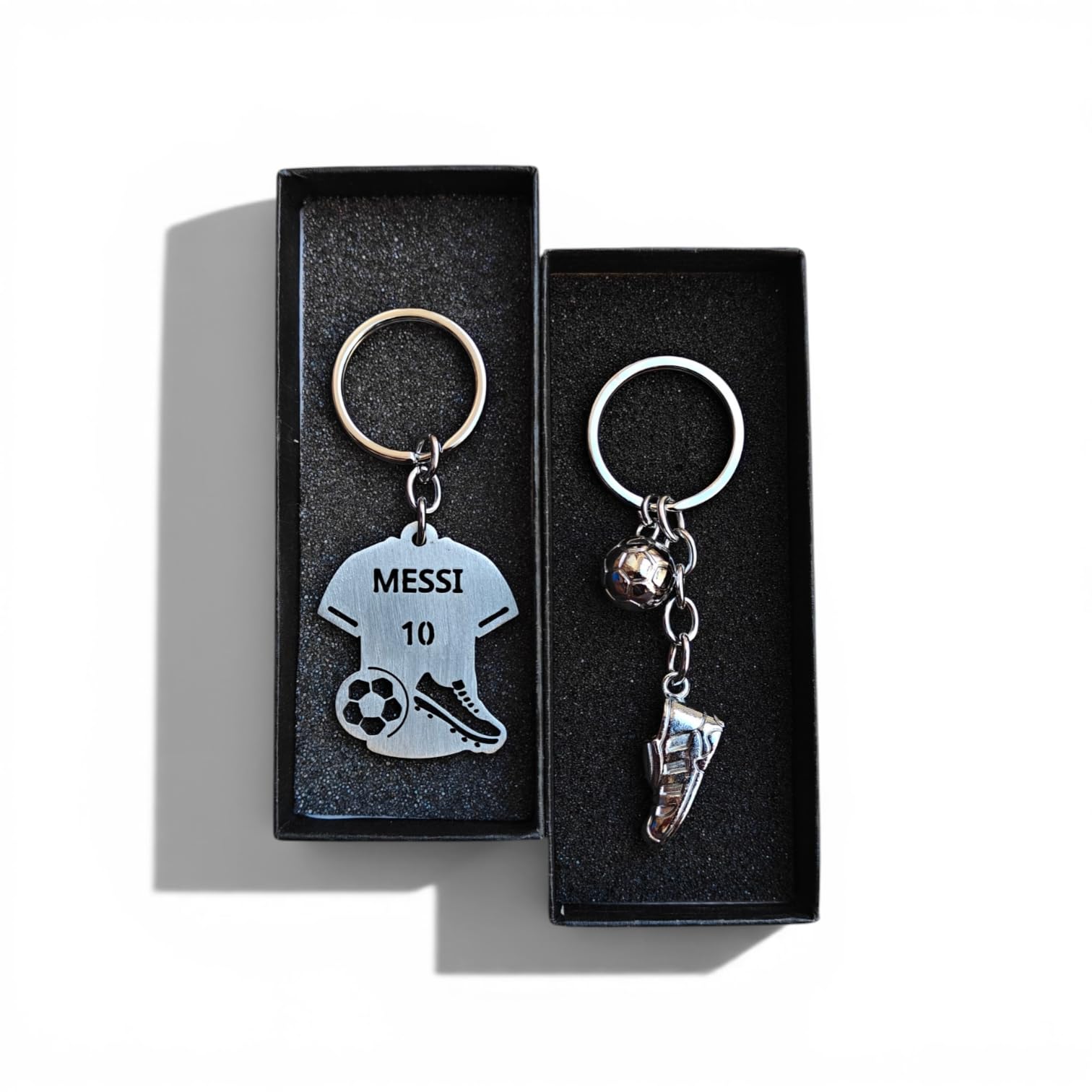 Combo Of Premium Football Player Metal Keychain | Jersey | Football | Studs | For Gifting Anti-Rust (Pack Of 2) (Silver)-image-32