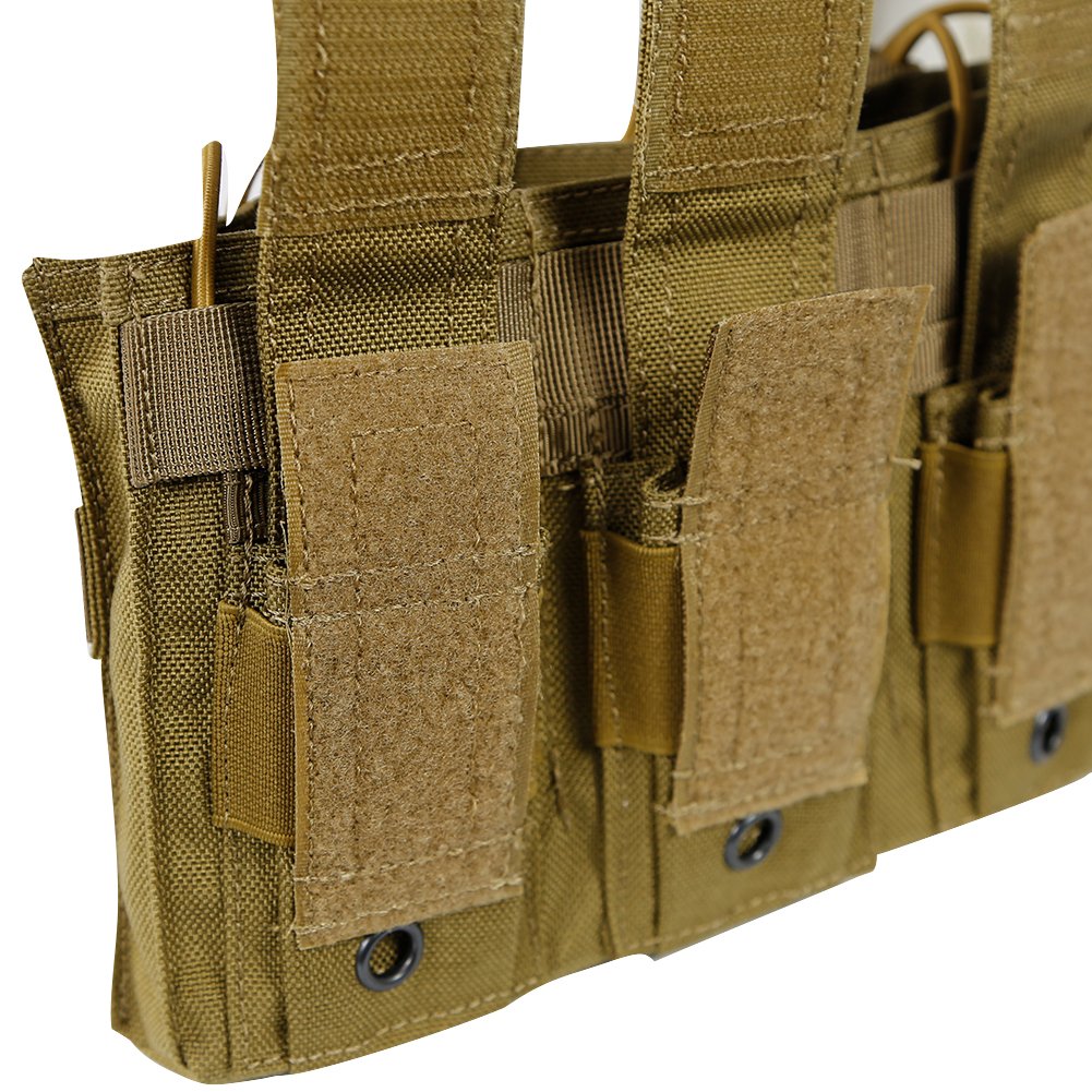 DECHO-C Tasca Porta Caricatori Tripla Open Top – Nylon 1000D – Per Pistola E Fucile 5.56 – Airsoft E Militare - 2