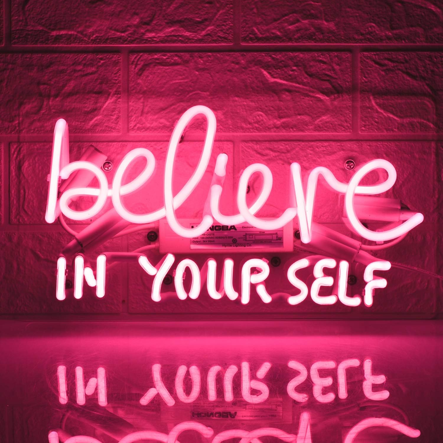 Flash Deals - 60% OFF Neon Signs Believe in Your Self Wall Light for Home Decor or Bar Wall Neon Light Sign Provides Light for Parties, Living Spaces, or Restaurants (14.5X8inches,Pink) Hottest Sales Neon Signs Believe in Your Self Wall Light for Home Decor or Bar Wall Neon Light Sign Provides Light for Parties, Living Spaces, or Restaurants (14.5X8inches,Pink)