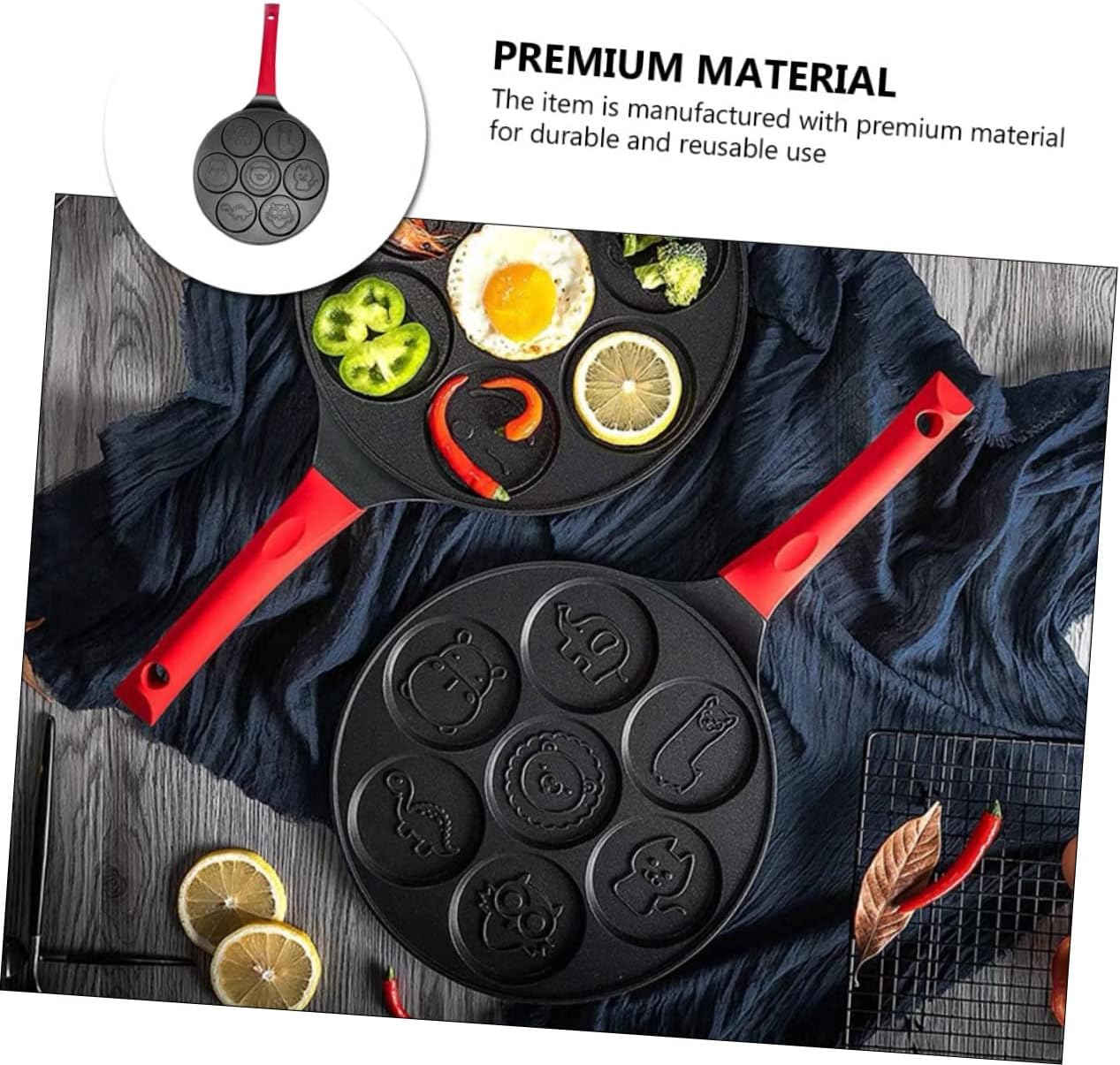 Zerodeko Quality Material Animal Shaped Non-stick Egg Frying Pan Household Waffle Pan Easy Cleaning