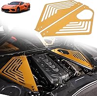 Vista 8 de Cubierta de protección para el compartimiento del motor compatible con Chevrolet Corvette C8 Stingray 2020-2024, aleación de aluminio, 2 piezas