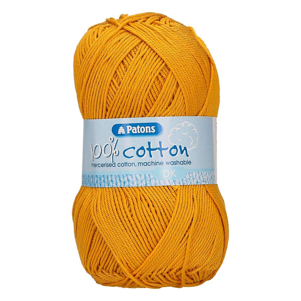 Patons Knitting Yarn, Cotton, Yellow, One Size