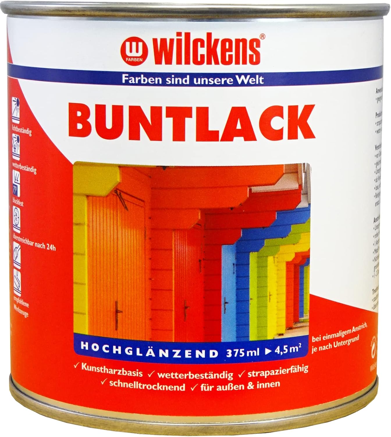 Wilckens Kunstharz Buntlack für Innen und Außen, hochglänzend, 375 ml, RAL 6002 Laubgrün