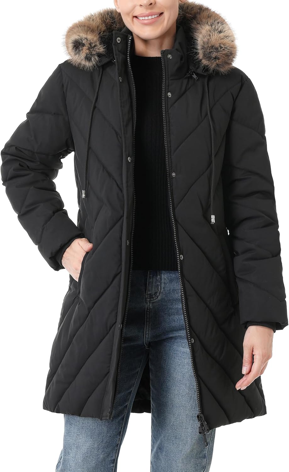 Women's Winter Coat Long Puffer Jacket - Waterproof Warm Thickened Snow Coat for Women - Image 2