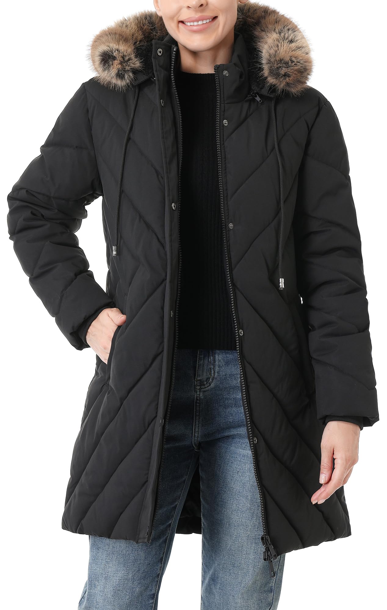 Women's Winter Coat Long Puffer Jacket - Waterproof Warm Thickened Snow Coat for Women