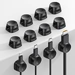Lamicall Spring Cable Clips Holder, 6Pack [1s Lock] Cord Organizer Cable Management, [Easily Pull Cables in & Out] Desk Cable Organizer, Strong Adhesive Wire Organizer Keeper for Nightstand, Mom Gift