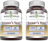 Vista 4 de Amazing Formulas Brewers - Suplemento de levadura de 1500 mg por porción, 500 tabletas, sin OMG, sin gluten, fabricado en Estados Unidos