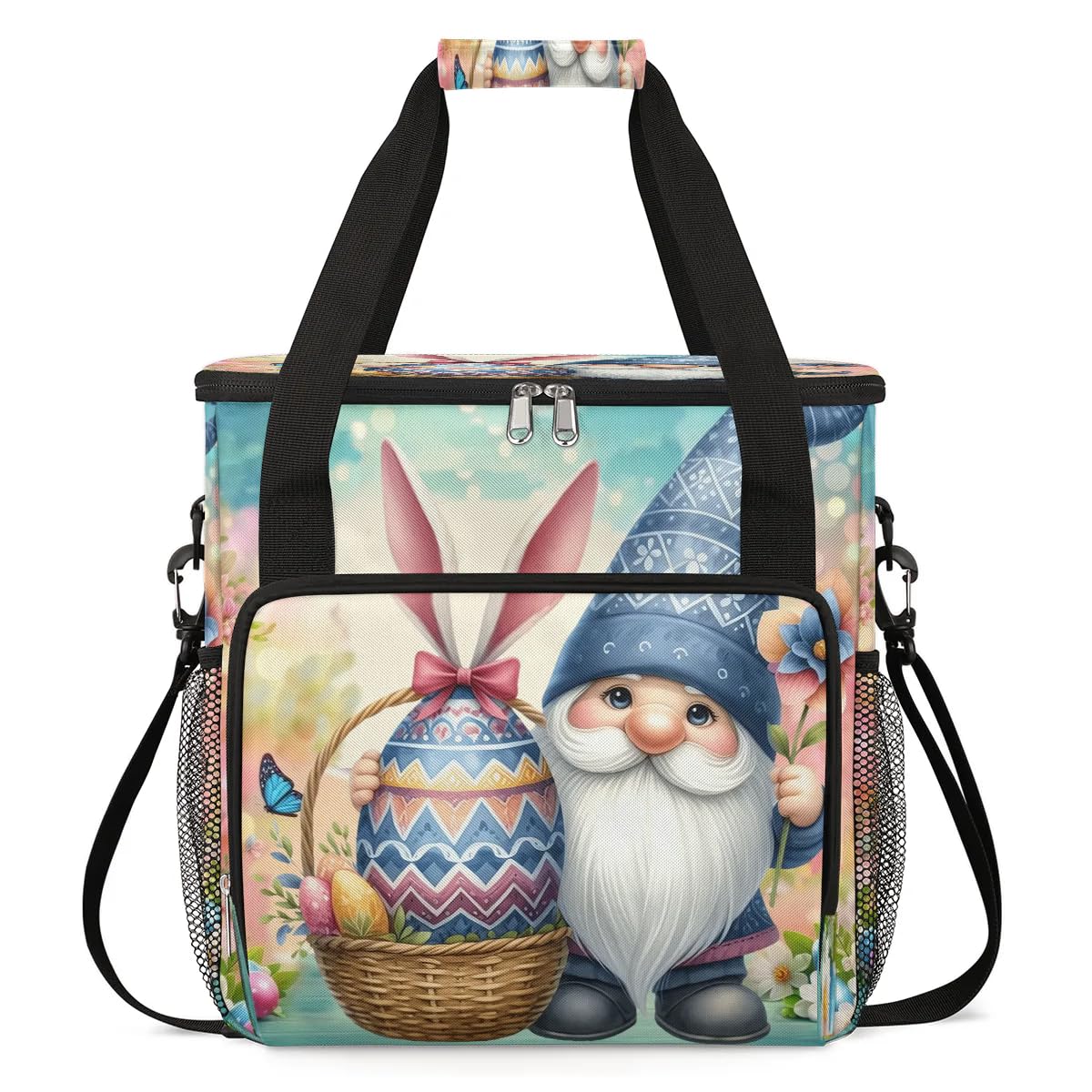 FengQuGou Coffee Maker Carring Bag Gnome Easter Egg Travel Carrying Storage Tote Bag Compatible with Keurig K-Mini or K-Mini Plus Portable Single Serve Coffee Brewer Case with Pockets for K-cup Pods