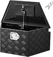 Vista 14 de VEVOR Caja de lengua de aleación de aluminio, almacenamiento de remolque resistente con cerradura, llaves, caja de utilidad para camioneta