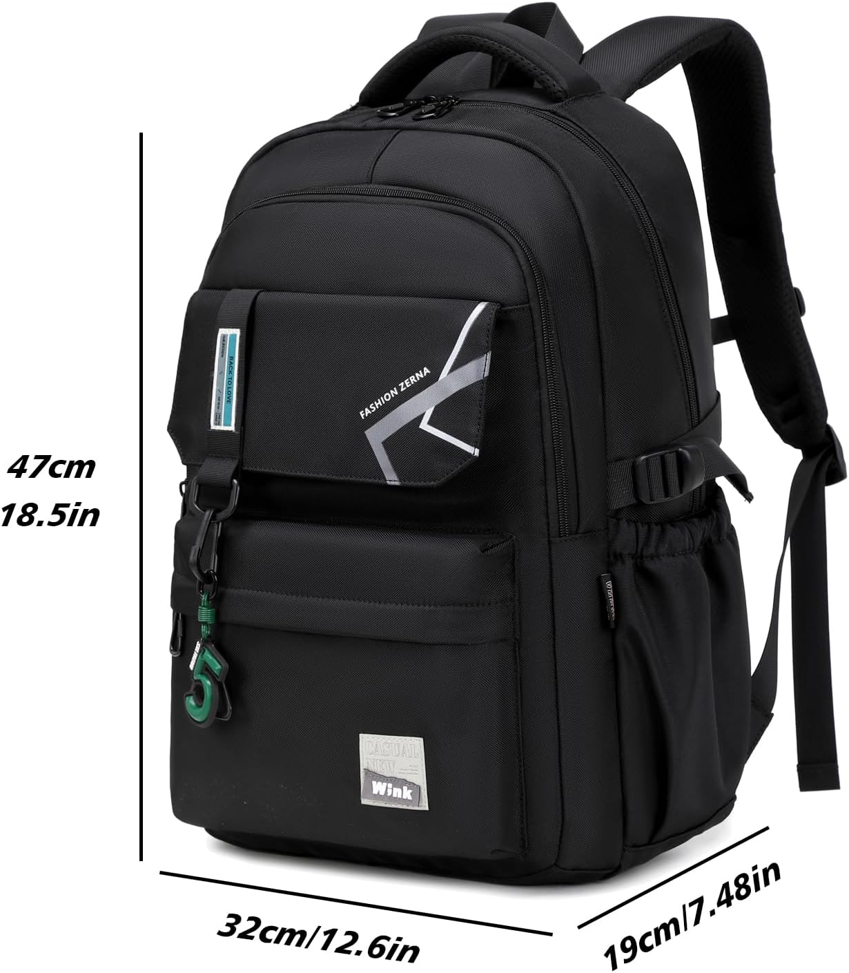 ZHIERNA School Backpack for Boys Middle School Elementary Bookbags for Teens Boys, Waterproof Lightweight Casual Daypack(Black) - Image 2