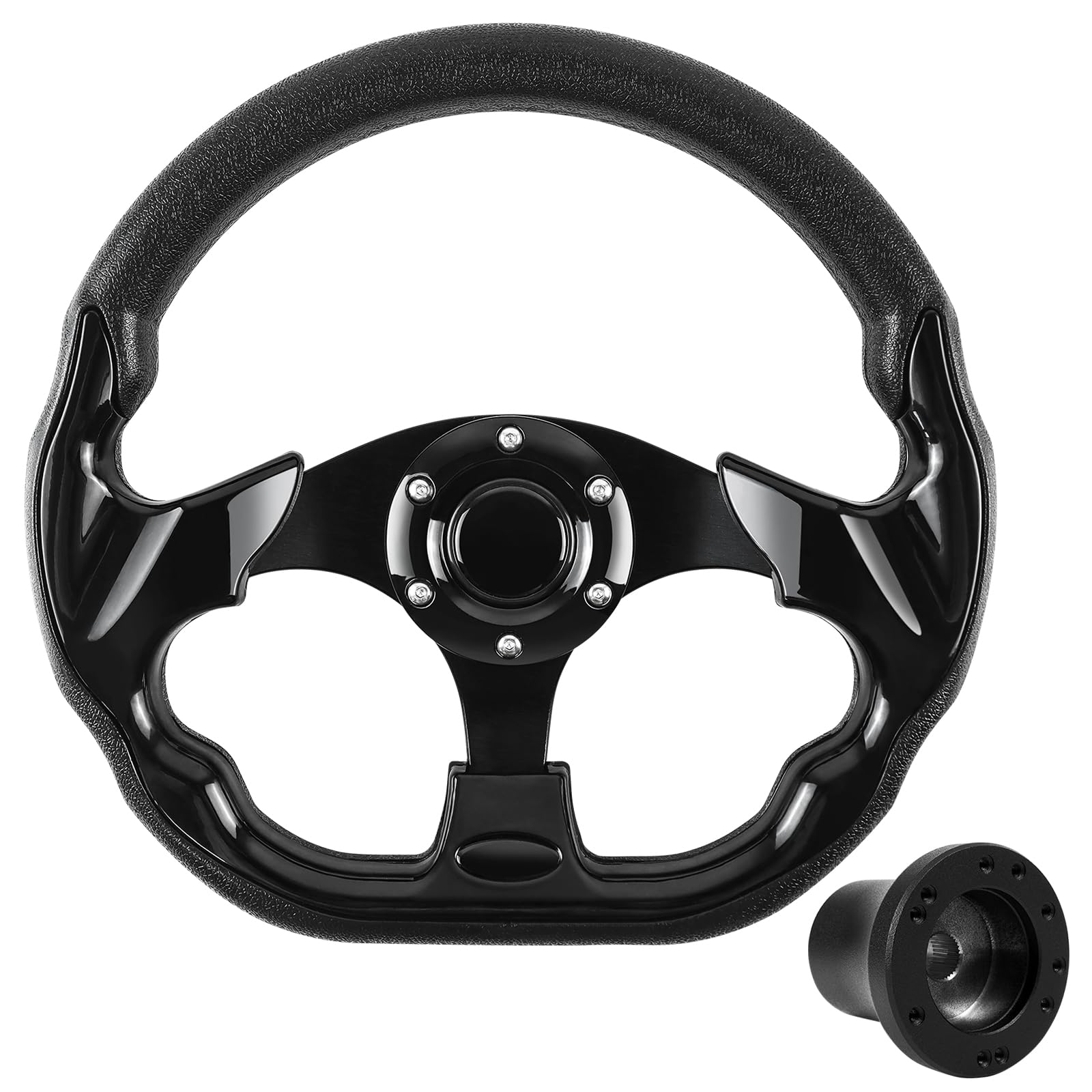 VOONKE Golf Cart Accessories Steering Wheel D-bottom and Golf Adapter for Club Car DS Golf Carts Adapter Skid-black