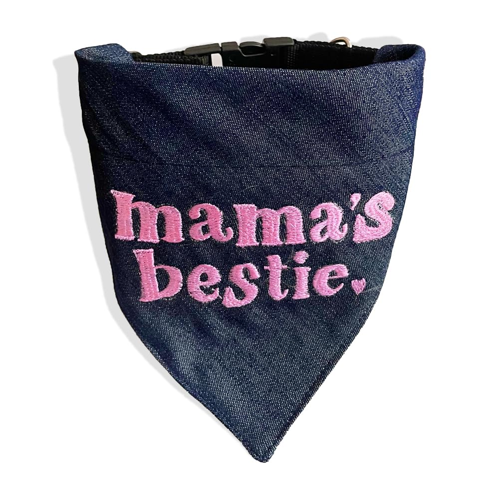 TDIT Mamas Bestie Embroidered Dog Bandana Comes with Removable, Adjustable Dog Collar (M-L) (B09VFSKTMB) Amazon Price History, Amazon Price Tracker