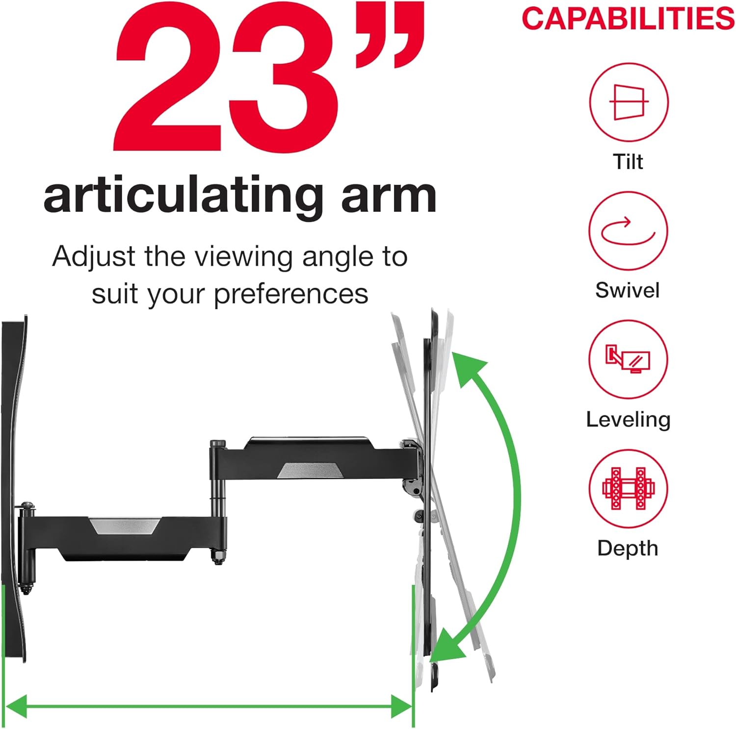 Rocketfish - Full-Motion TV Wall Mount for Most 40 - 75 TVs - Black Non-Retail packaging