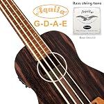 Aklot Electric Bass Ukulele 30 inch Ebony Fretless African Blackwood U Bass Professional Aquila EADG with Gig Bag Strap for Beginner and Advanced