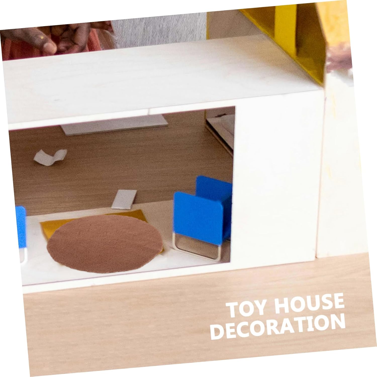 Yardwe Scale Miniature Doll House Rug Soft Plush Door Mat for Dollhouse Decoration Realistic Mini Area Rug for Scale Dollhouse
