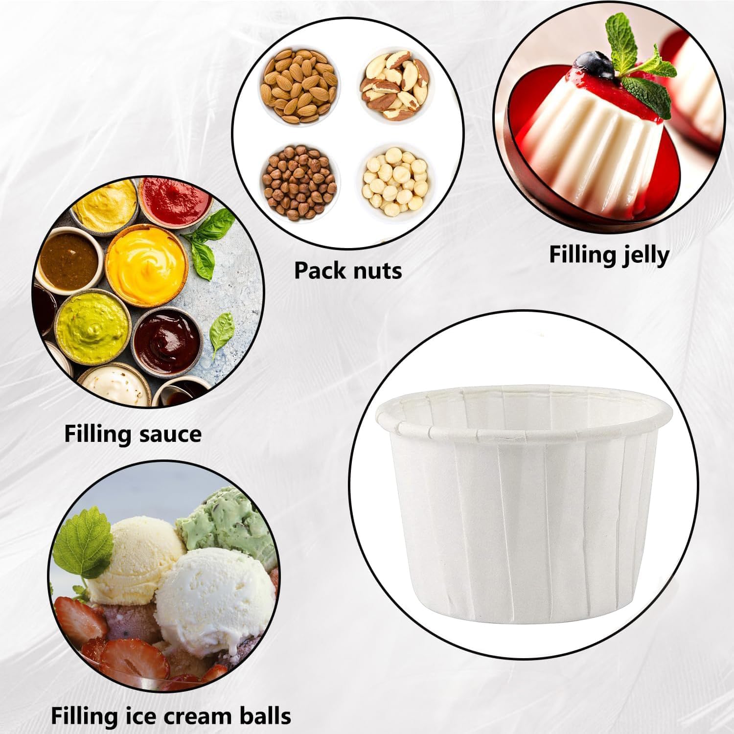 300 pcs Paper Cups Disposable Paper Souffle Cup for Ketchup, Sacrament, Condiments Or Medicine Cup