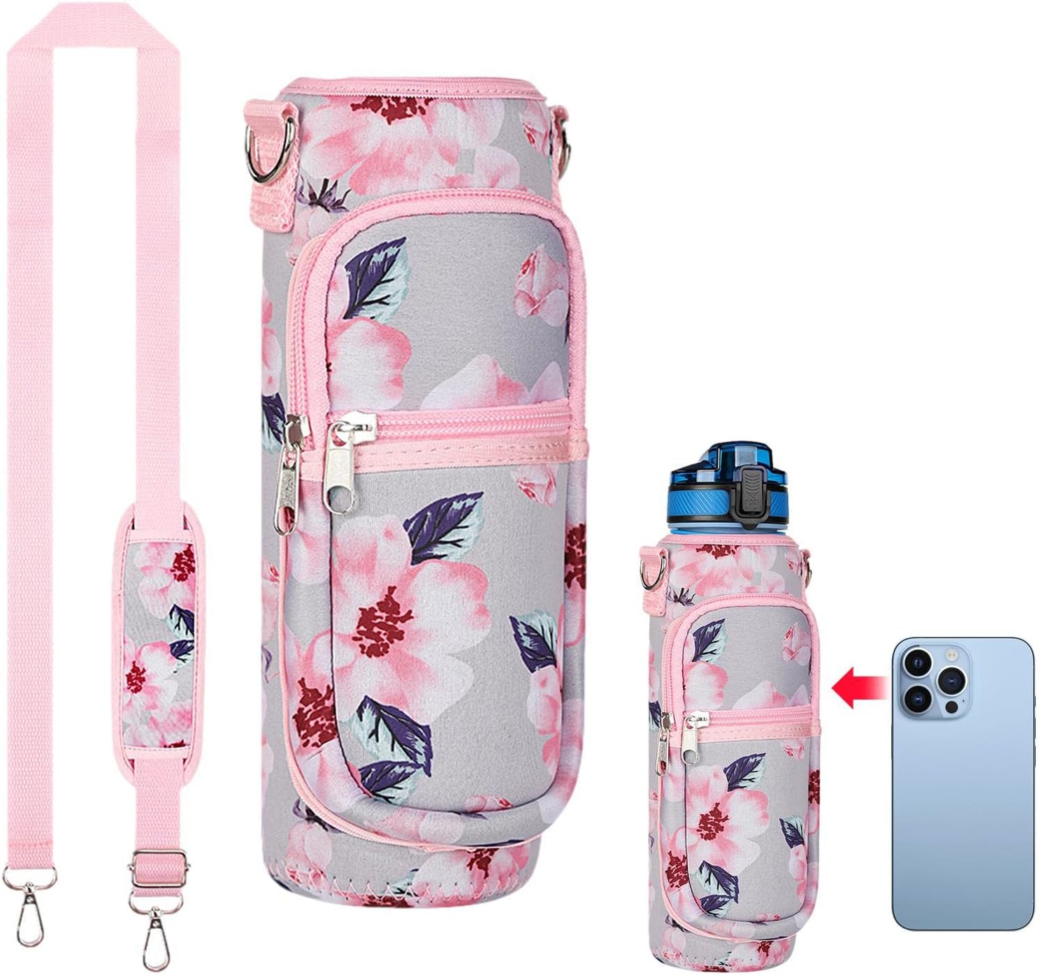 ManZh Water Bottle Carrier With Strap Insulated Water Bottle Holder