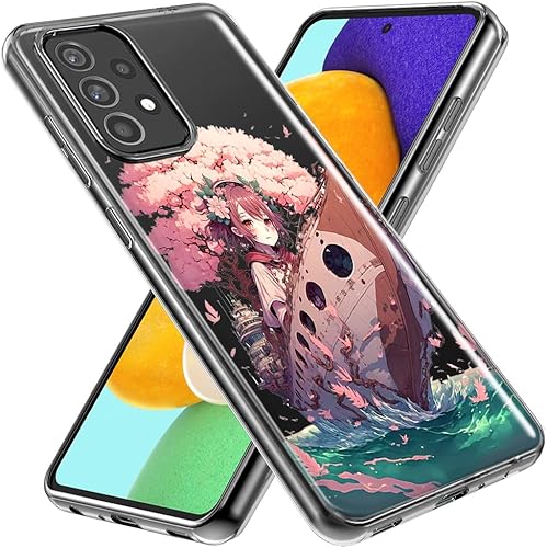 Miniatura 2 de Mundaze - Case for Samsung Galaxy A52 Slim Hybrid Shockproof Hard Shell Soft TPU Heavy Duty Protective Phone Cover - Kawaii Manga Pink Cherry