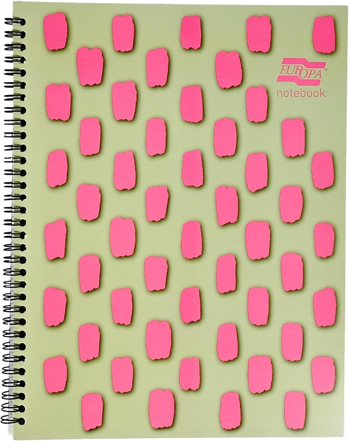 Exacompta Europa Splash - Ref EU1503Z Wirebound Notebooks, Bright Cover, 160 Lined Pages, A4+ Size with Micro-Perforated Pages, Pack of 3 Pink/Green Cover