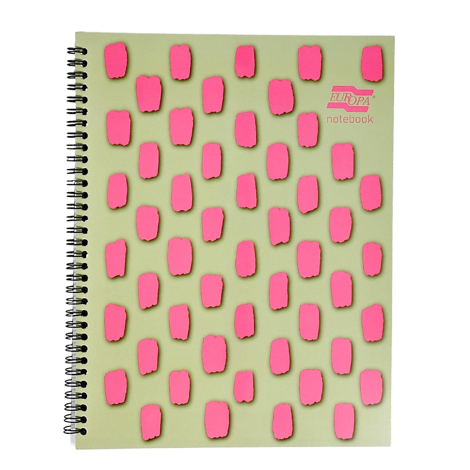 Exacompta Europa Splash - Ref EU1503Z Wirebound Notebooks, Bright Cover, 160 Lined Pages, A4+ Size with Micro-Perforated Pages, Pack of 3 Pink/Green Cover