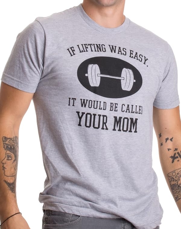 Ann Arbor T-shirt Co. If Lifting was Easy, It'd be Called Your Mom | Funny Workout Weight T-Shirt-(Adult,2XL) Grey by Ann Arbor T-shirt Co. - Used condition - US$9.49