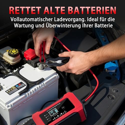 Car Battery Charger 12 V 6 A, HAUSPROFI Car Battery Charger with Repair Function & Winter Mode, Trickle Charger for Car, Motorcycle, AGM, Gel Battery - 7