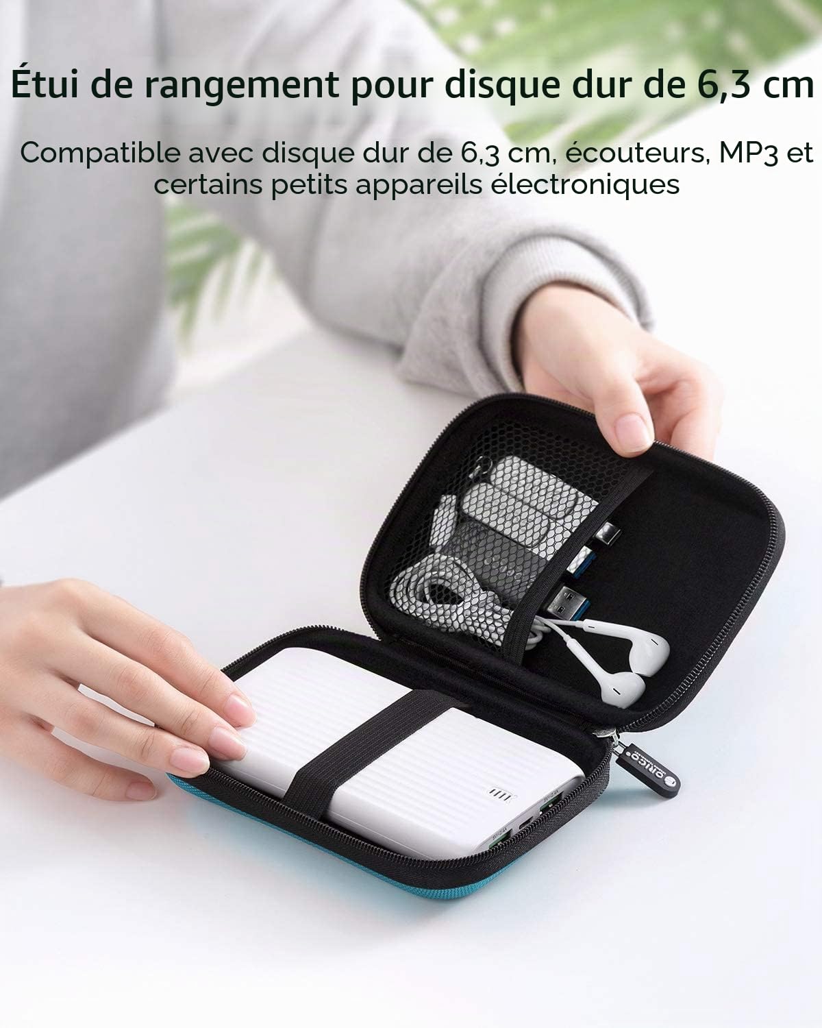ORICO Étui de Protection Disque Dur Externe Étanche 2.5'' pour HDD SSD Bleu (PHD-25)