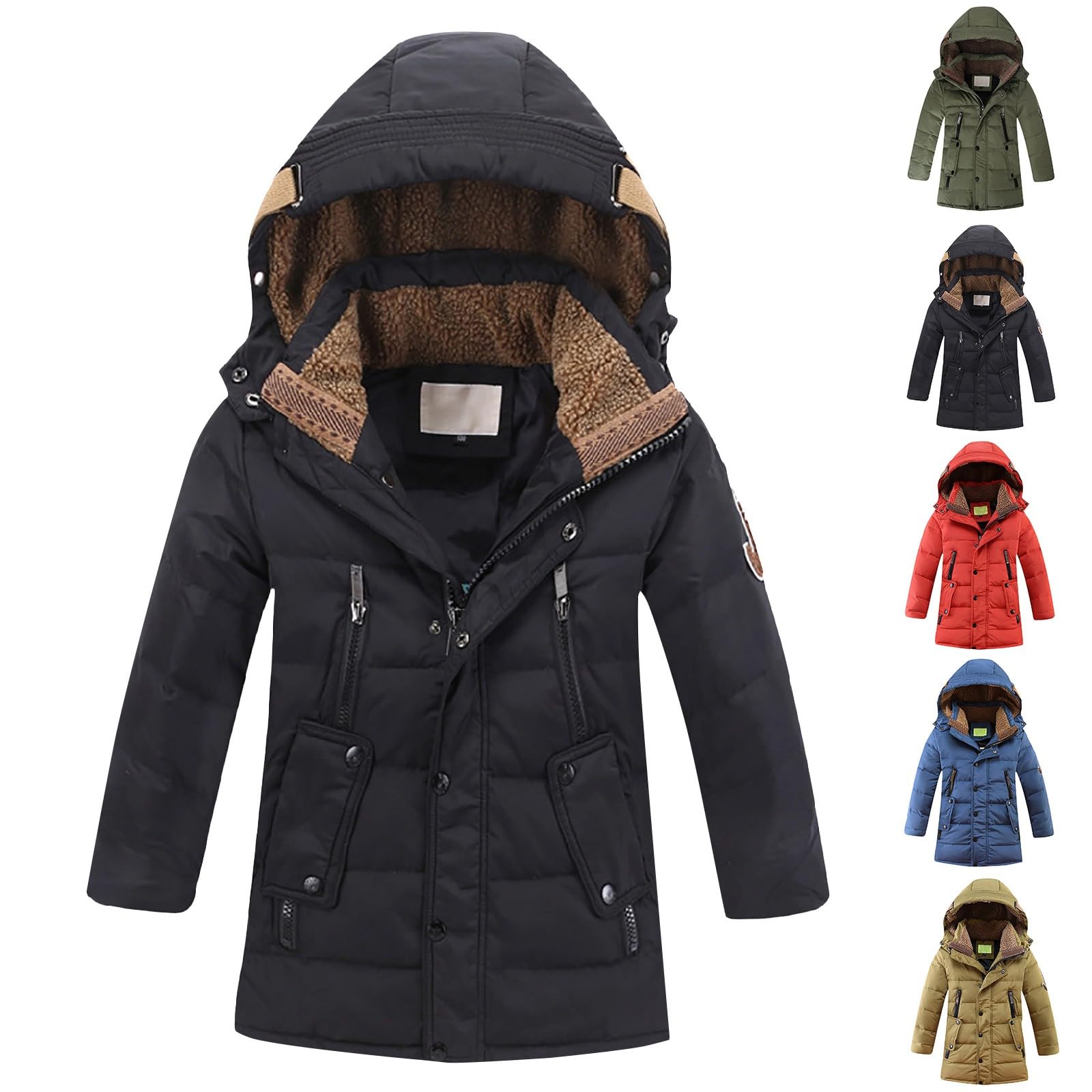 OBiQuzz Chaqueta de invierno para niña: chaqueta de forro polar larga abrigo de invierno cálido sudadera con forro polar chaqueta con capucha resistente al viento chaqueta de color sólido para