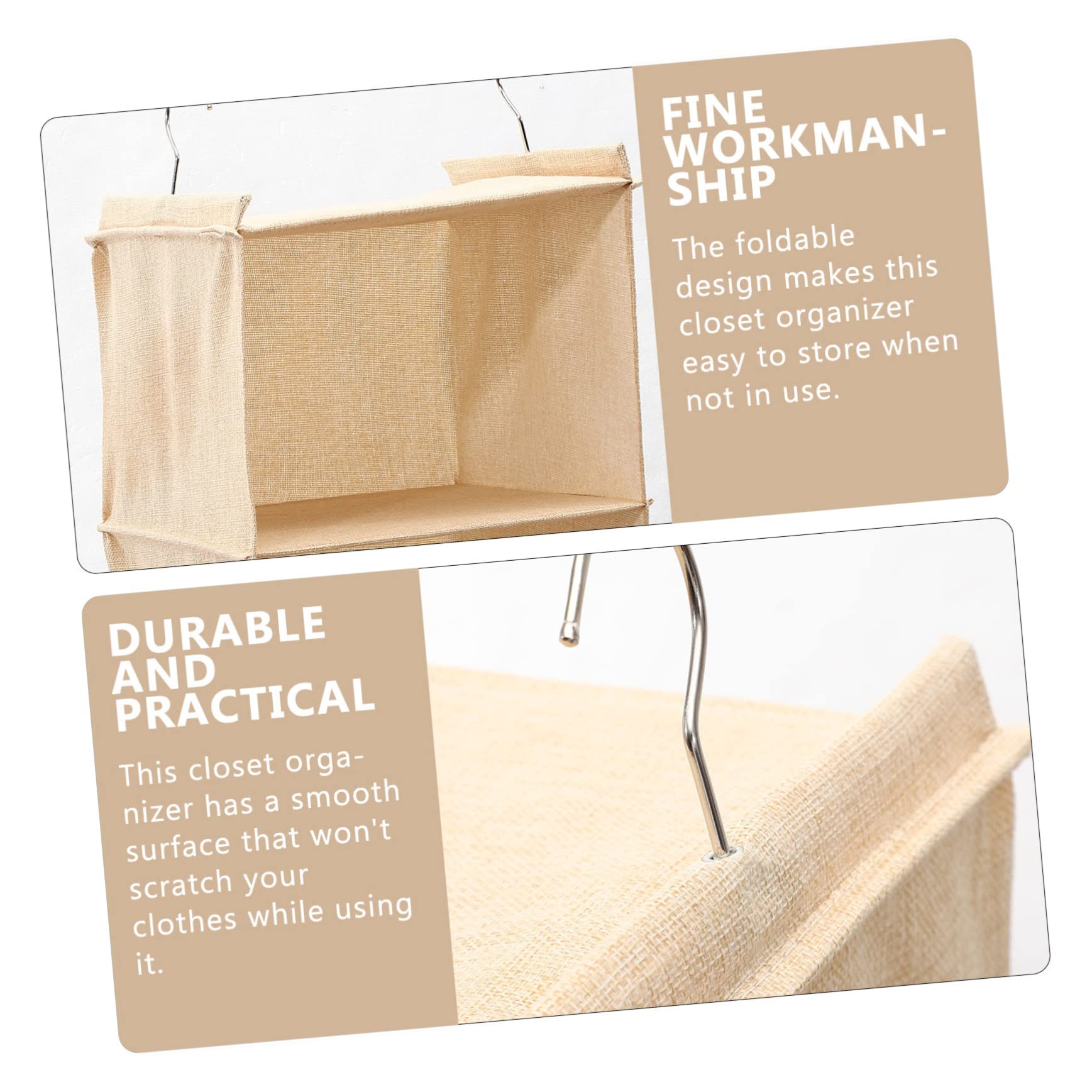 KOMBIUDA Mehrlagiger Hängeorganizer für Kleiderschrank, 3 Ebenen, Beige