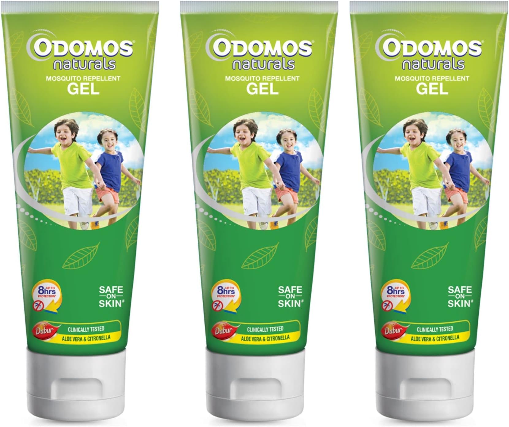 Odomos Naturals Mosquito Repellent Gel - 80g (Pack of 3) | Protection from Mosquitoes | Clinically Tested & Pediatrician Certified | 8 Hours Protection in Single Application | Protection Against Dengue, Malaria & Chikungunya | Safe on Skin