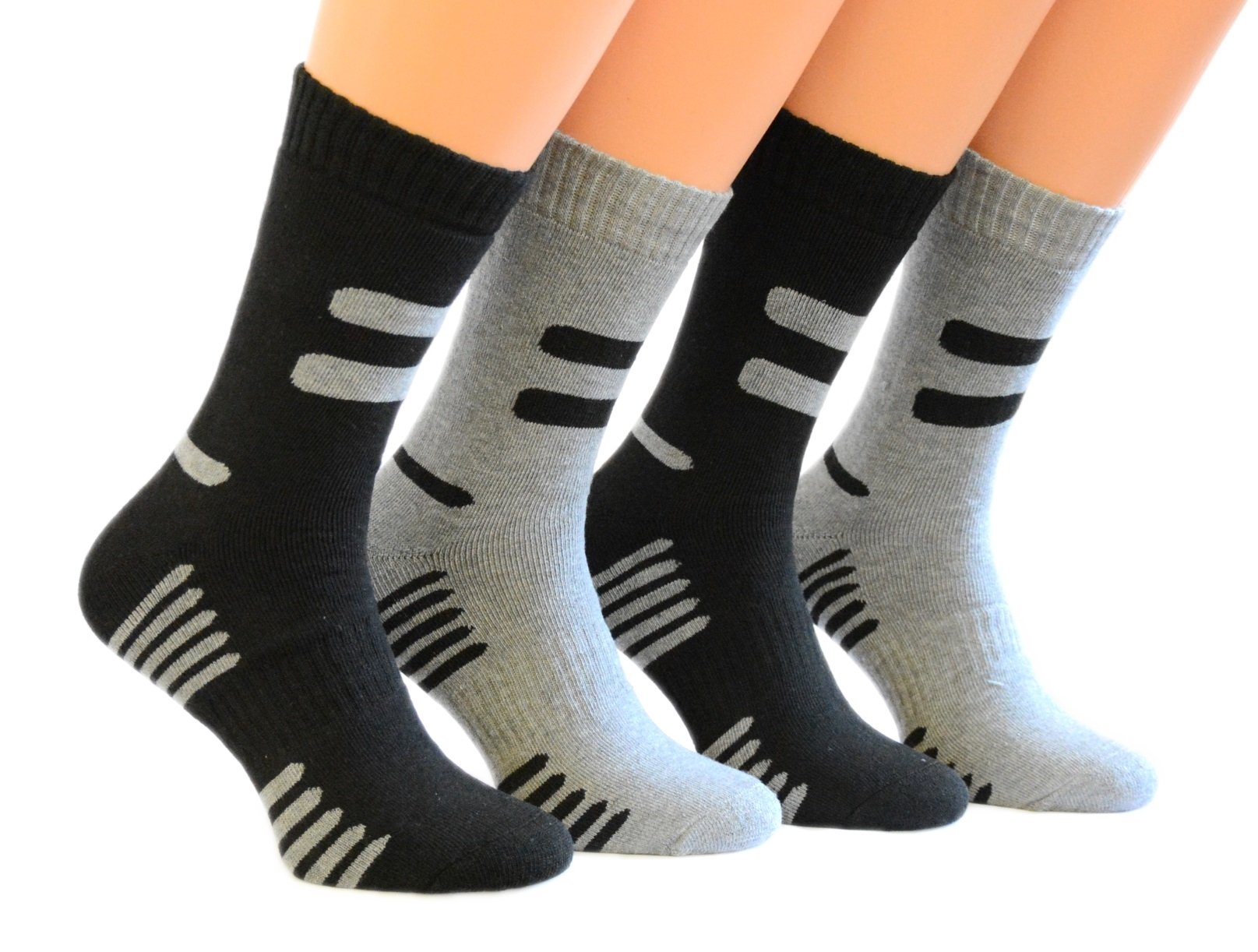 BestSale247 6 oder 12 Paar Herren Socken Baumwolle Thermosocken Warme Dicke Winter Sport Ski Arbeitssocken Schwarz Vollfrottee Gr. 39-42/40-44 ; 43-46, 43-46, Mehrfarbig / 12 Paar