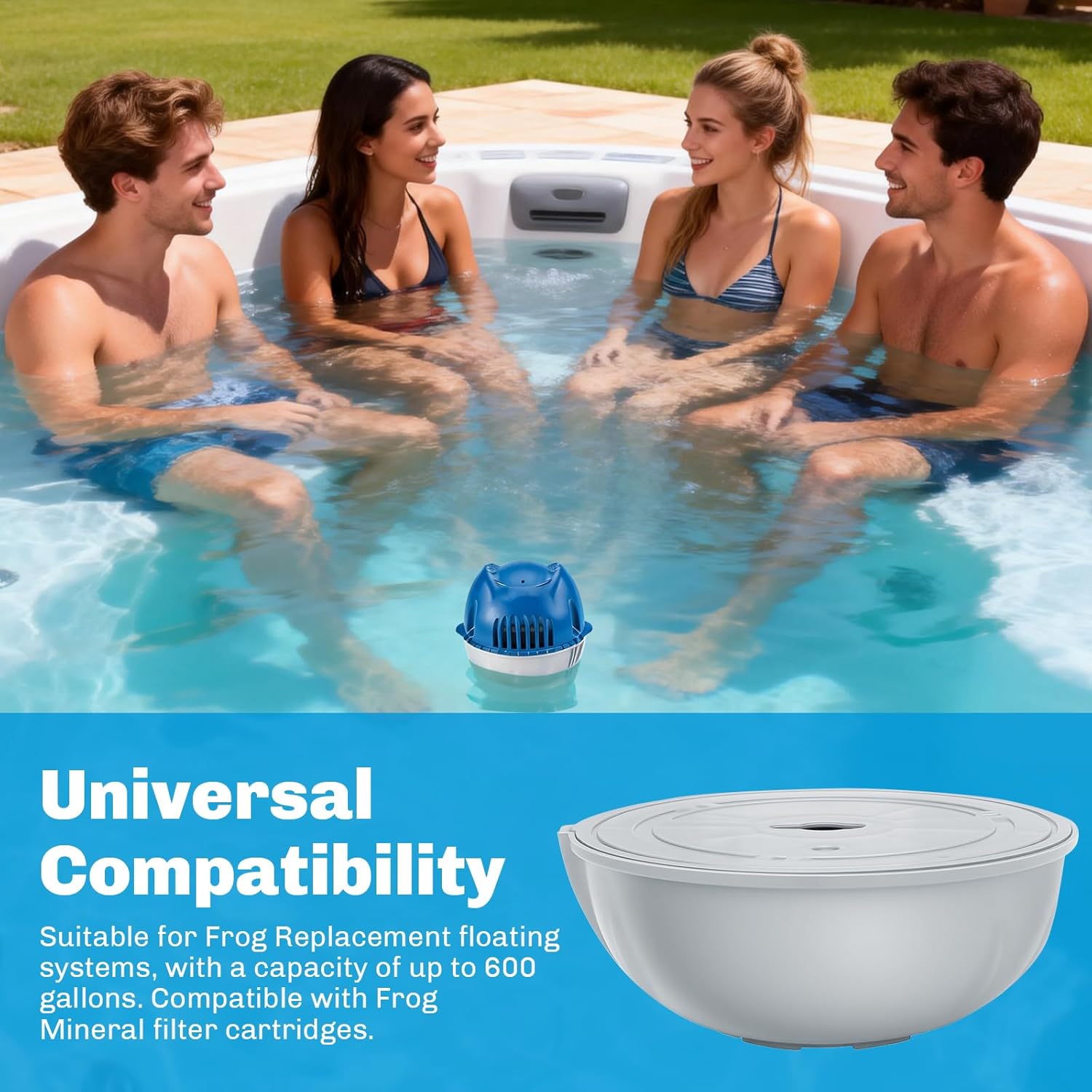 for Frog Ease Floating Filtration Systems | Mineral Filter Cartridges for Hot Baths Up to 600 Gallons | Long-Lasting Filtration, Frog Ease Hot Bath Replacement Cartridges