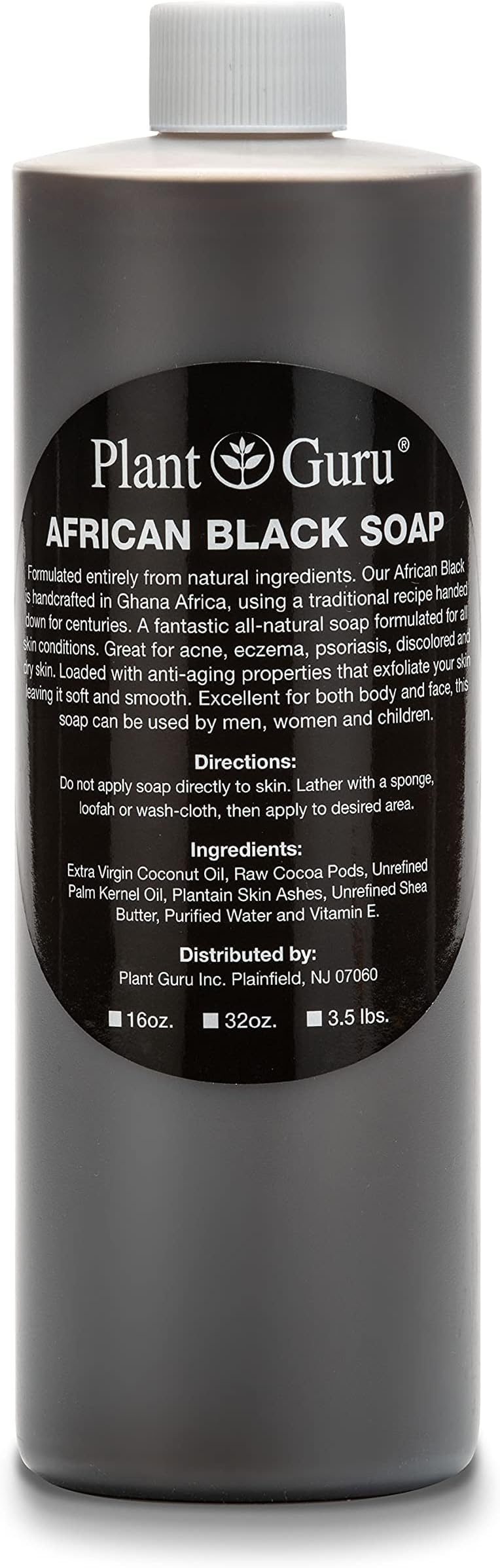 African Black Soap Liquid 16 fl. oz. 100% Raw Pure Natural From Ghana. Acne Treatment, Aids Against Eczema & Psoriasis, Dry Skin, Scars and Dark Spots. Great For Pimples, Blackhead, Face & Body Wash.