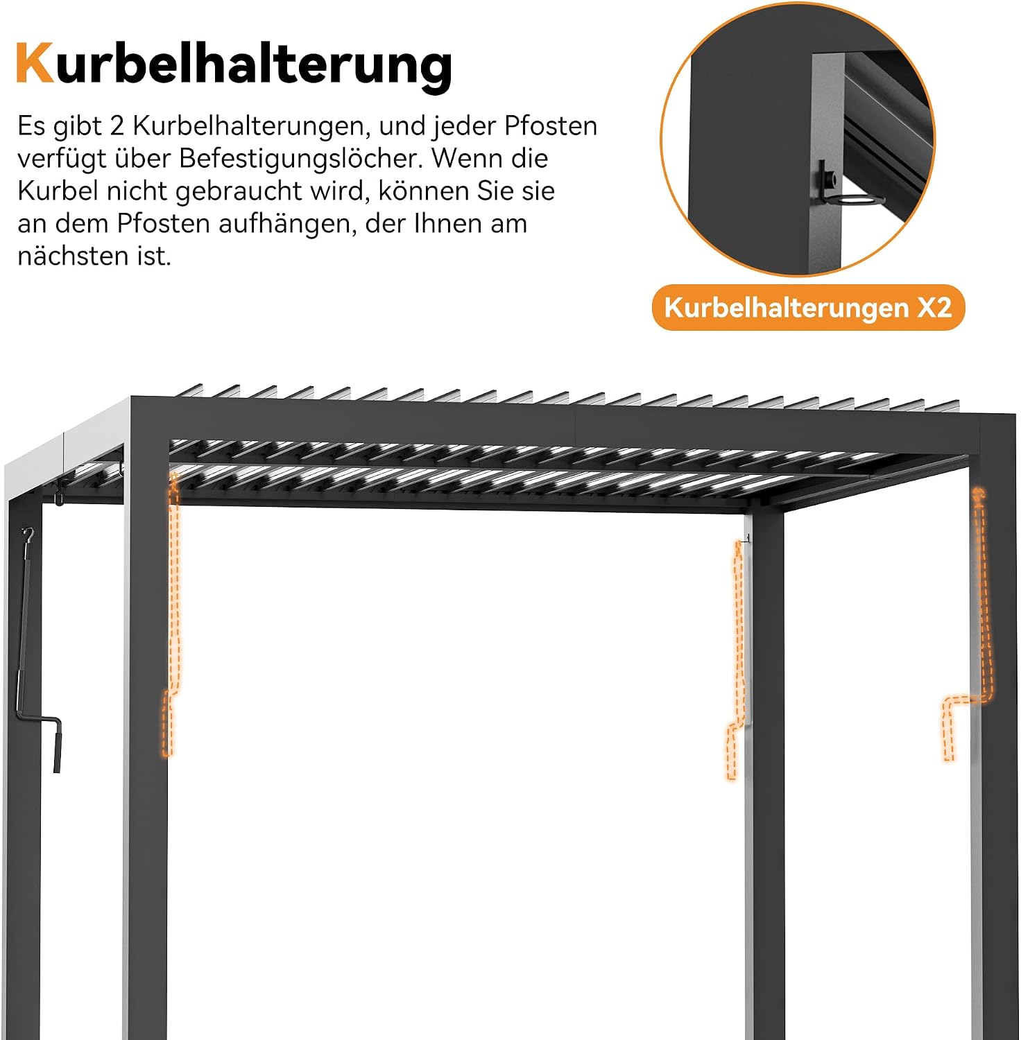 Modern Shade Louvered Pergola 10'x12' with USB Charging Power Strip, Black |... photo 5